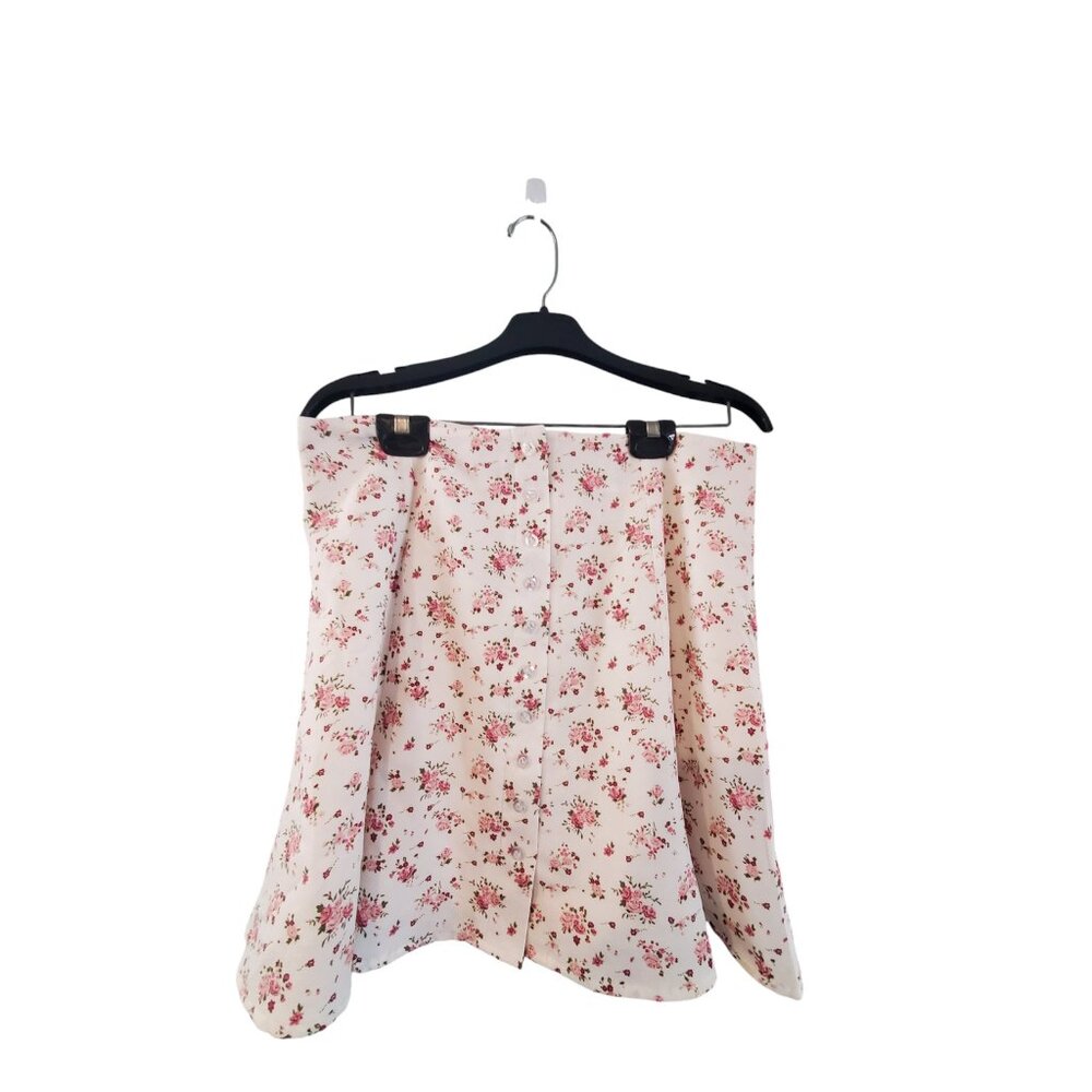 Princess Polly skirt womens size US 12 white pink Coquette faux button f…
